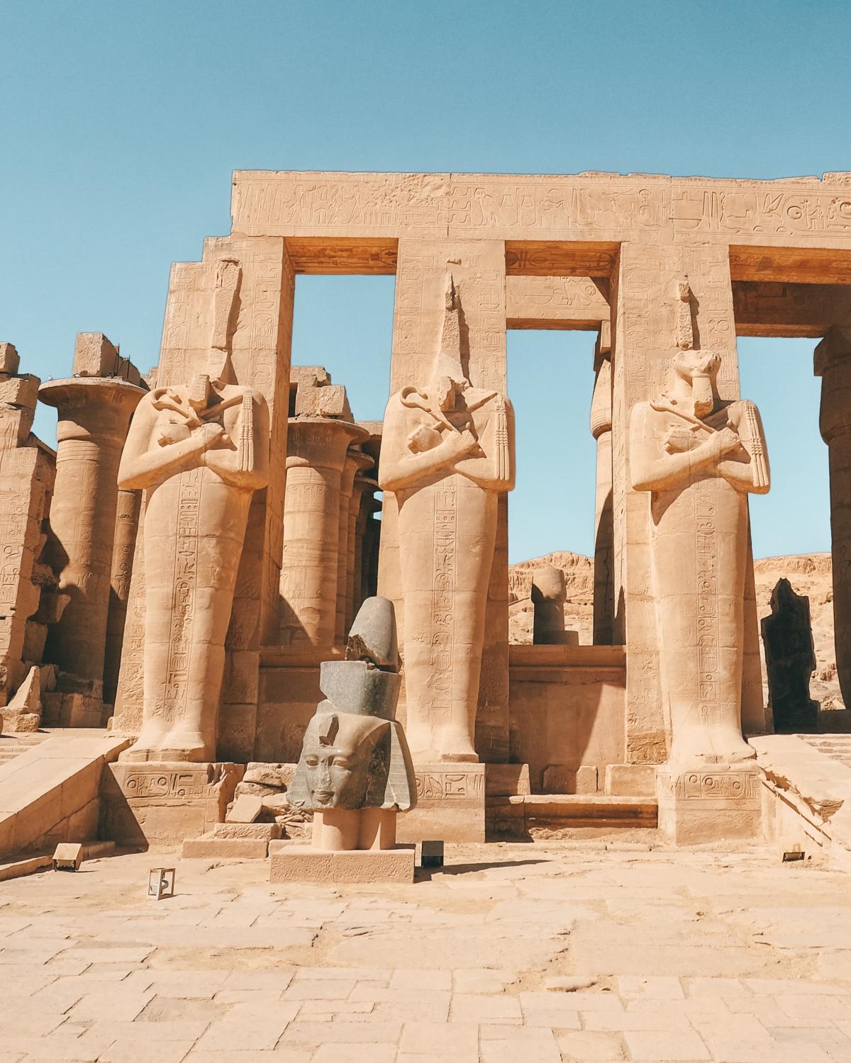 Exploring Temple of Ramesseum, Egypt