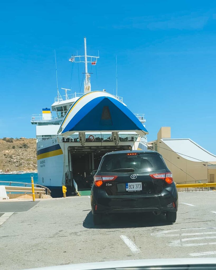 Malta to Gozo ferry with car