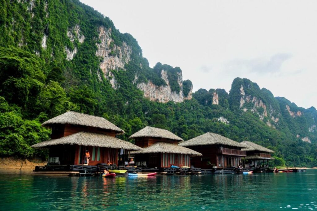 Floating bungalows in Khao Sok National Park