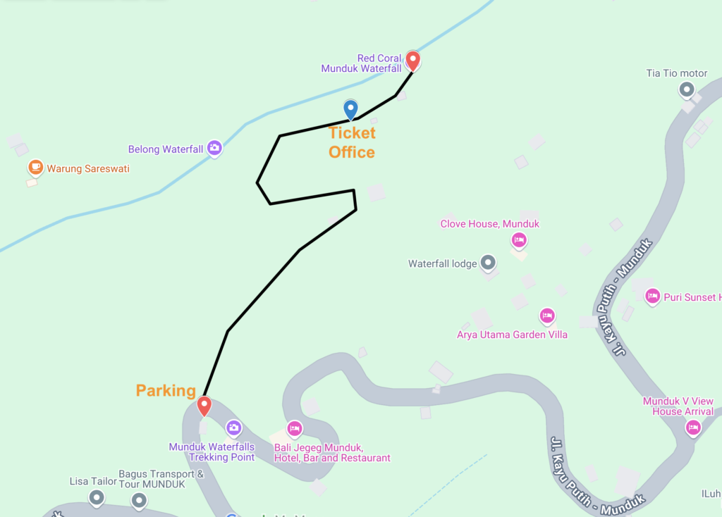 Red Coral Waterfall Map